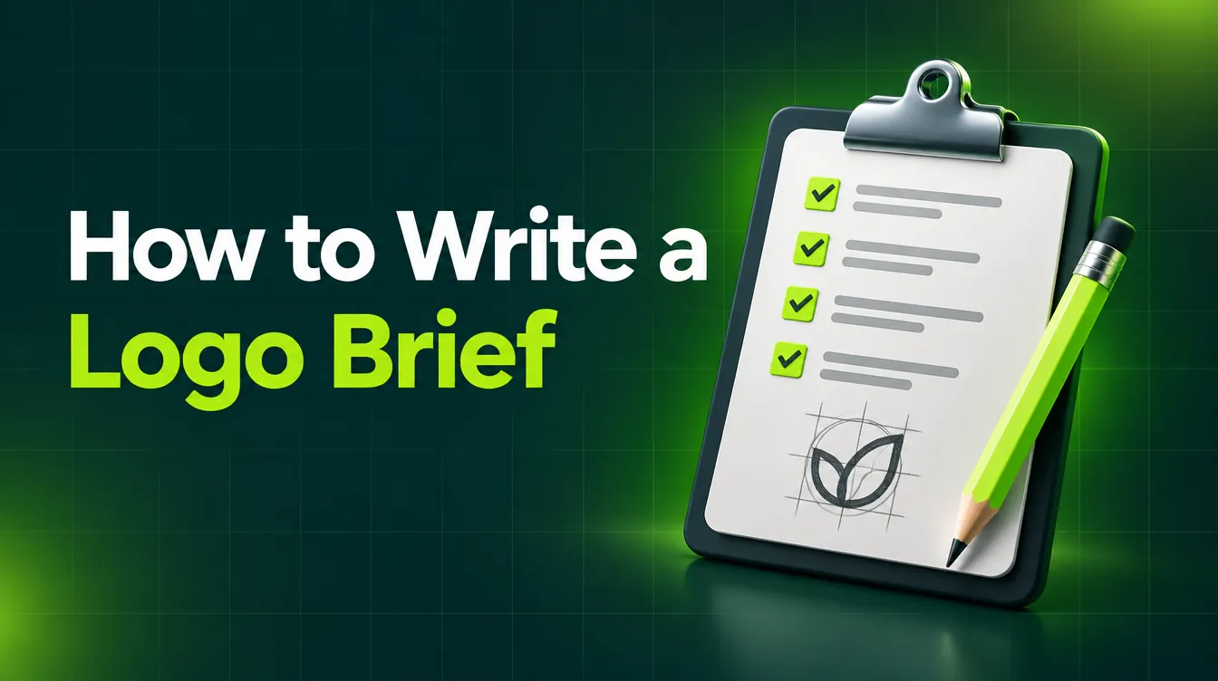 Clipboard checklist and pencil for writing a logo brief