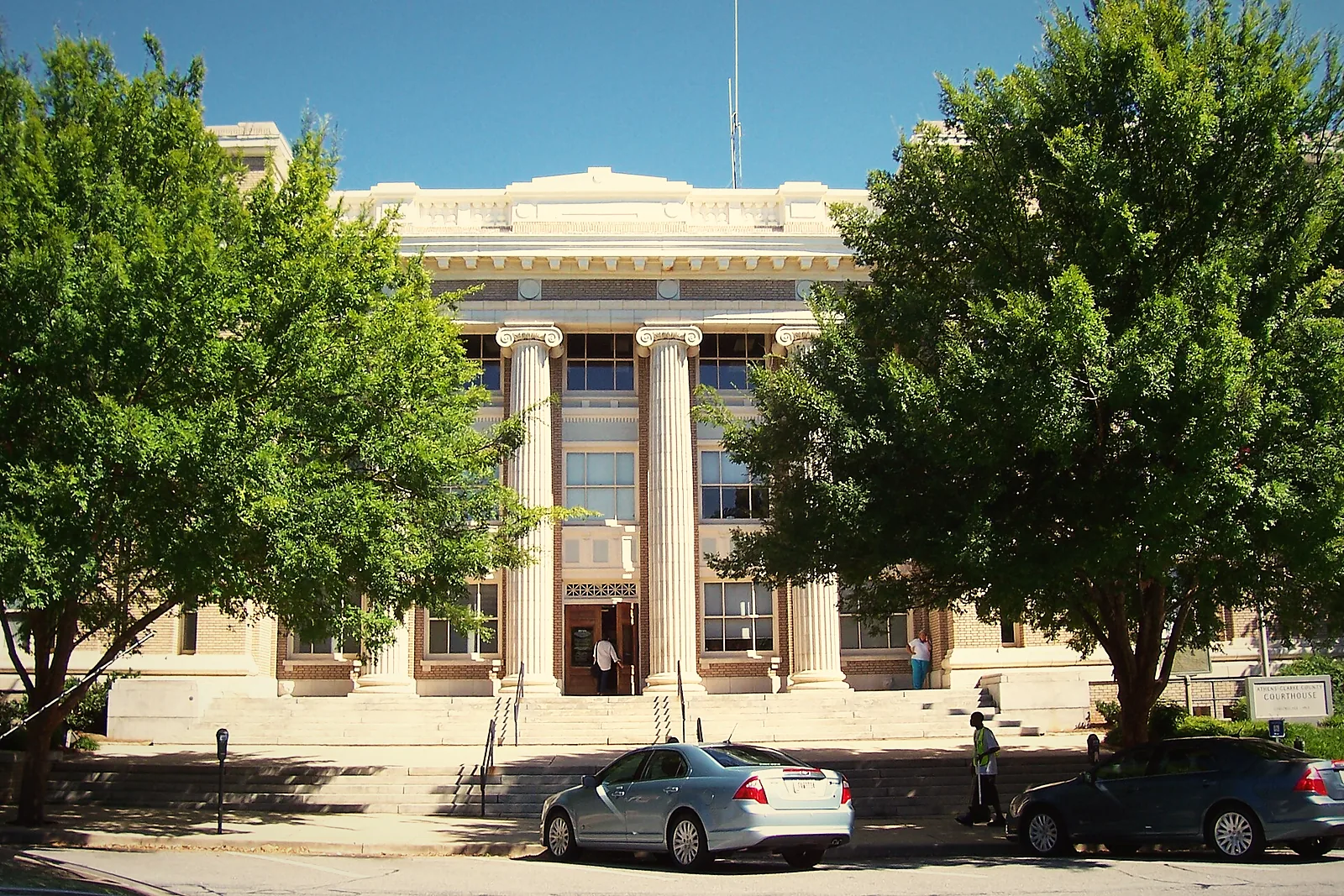 The columned Clarke County Courthouse in downtown Athens