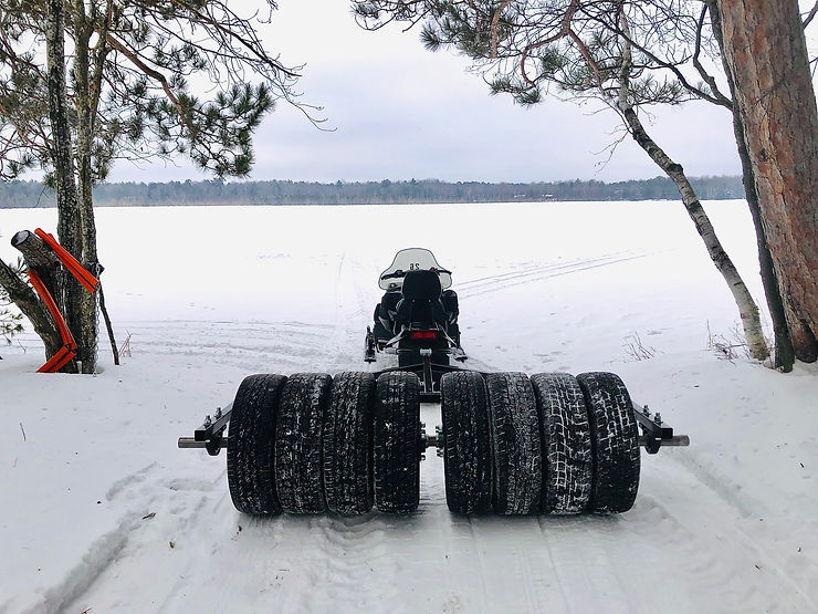Preparing the ice track on Dollar Lake