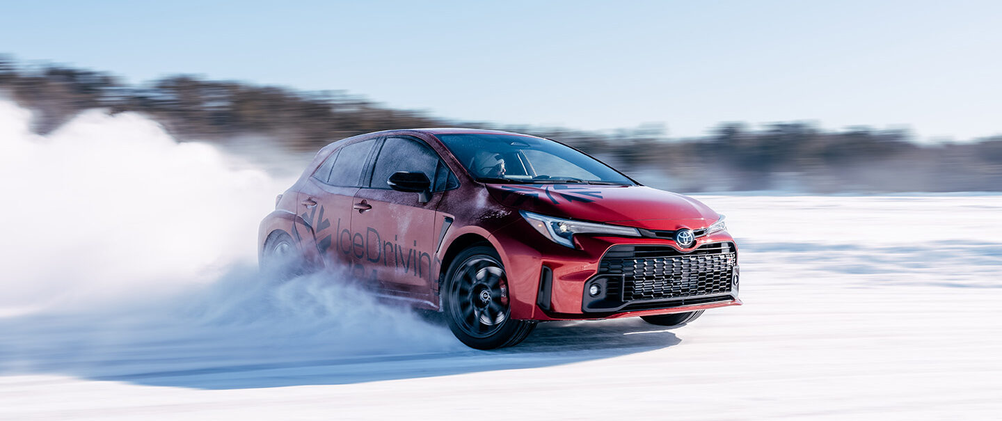 driving on ice during corporate event