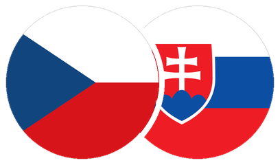 Flags of Czechia and Slovakia
