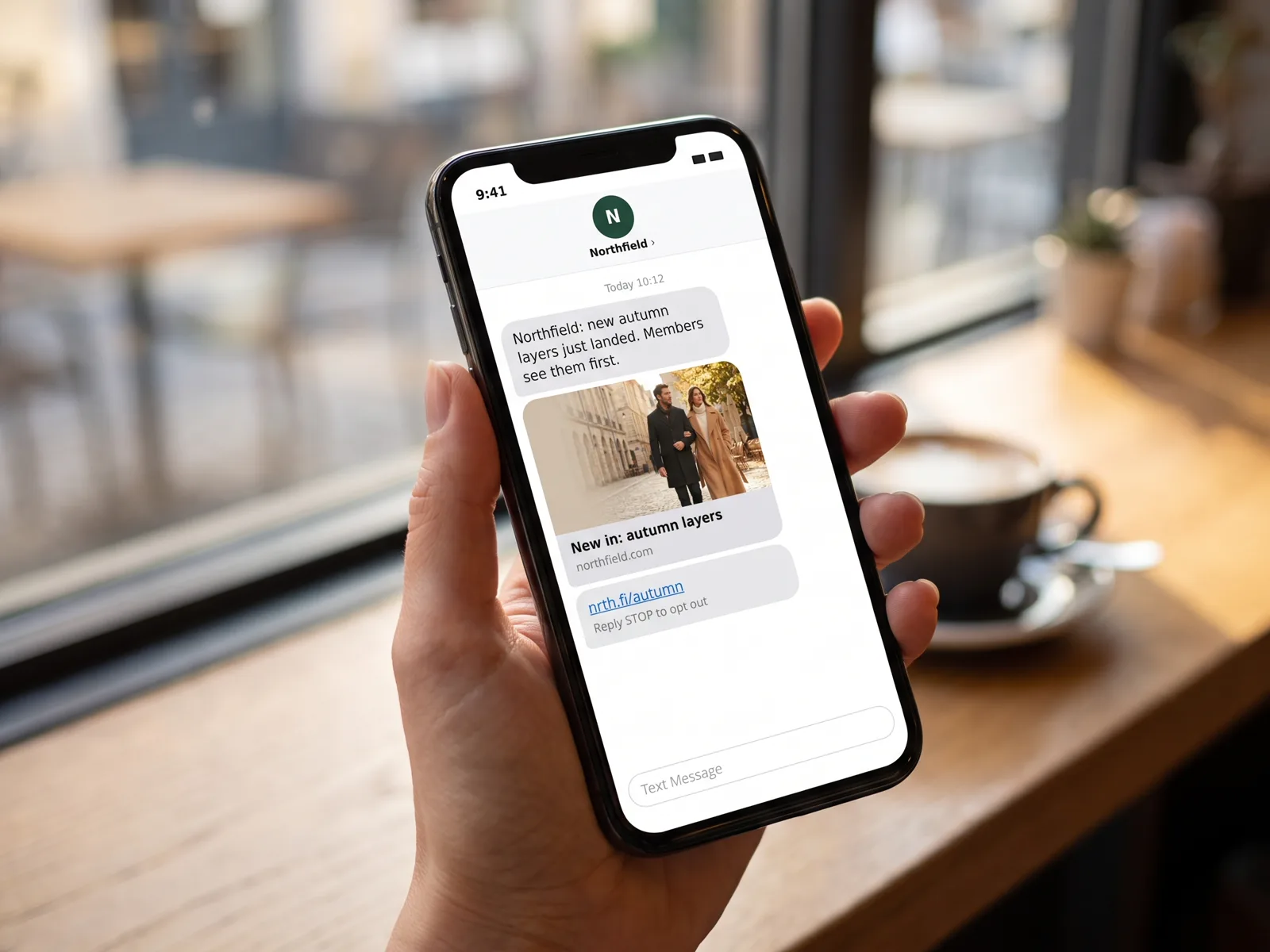 SMS with a short link on the brand's own domain