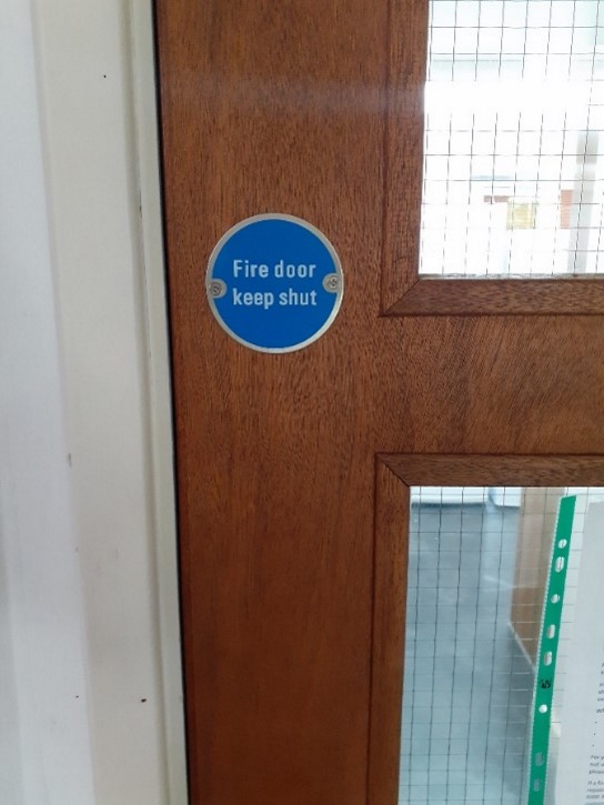 Fire door back in service after remedial works