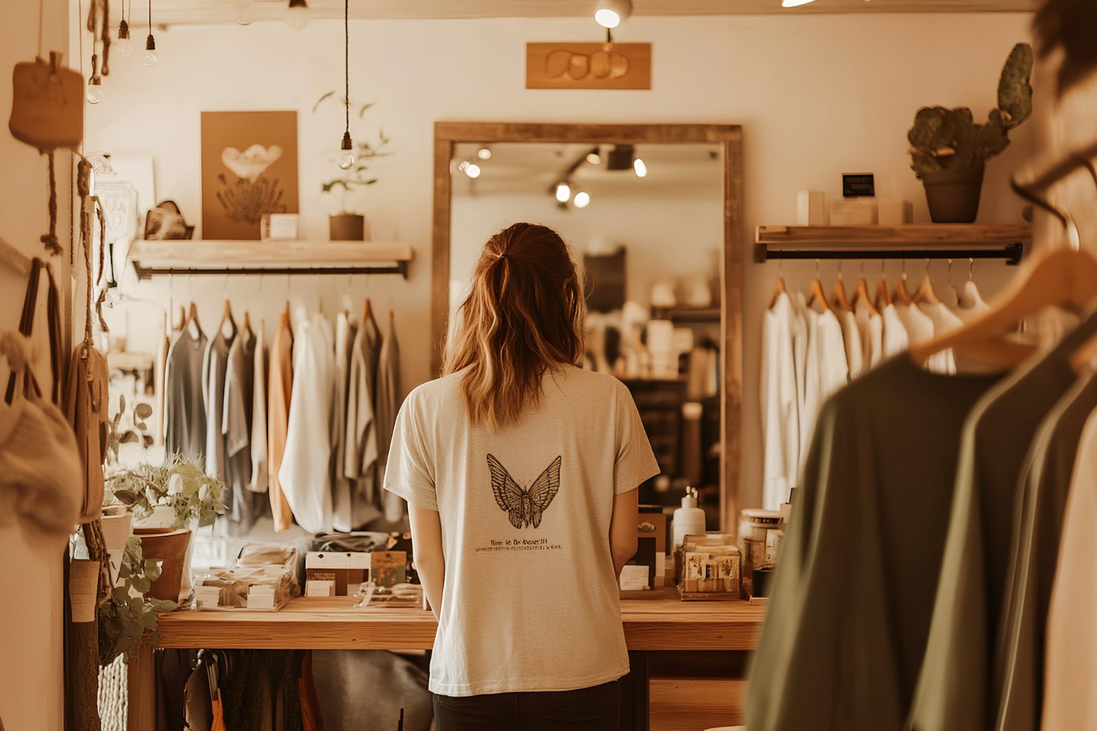 Woman browsing in a stylish boutique
