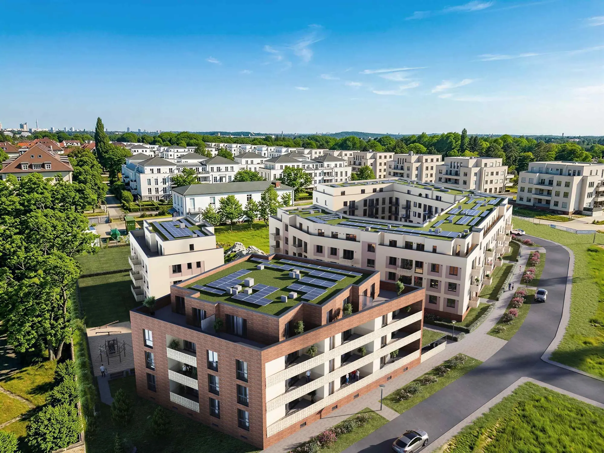Luftaufnahme der Gartenstadt Karlshorst, April 2026