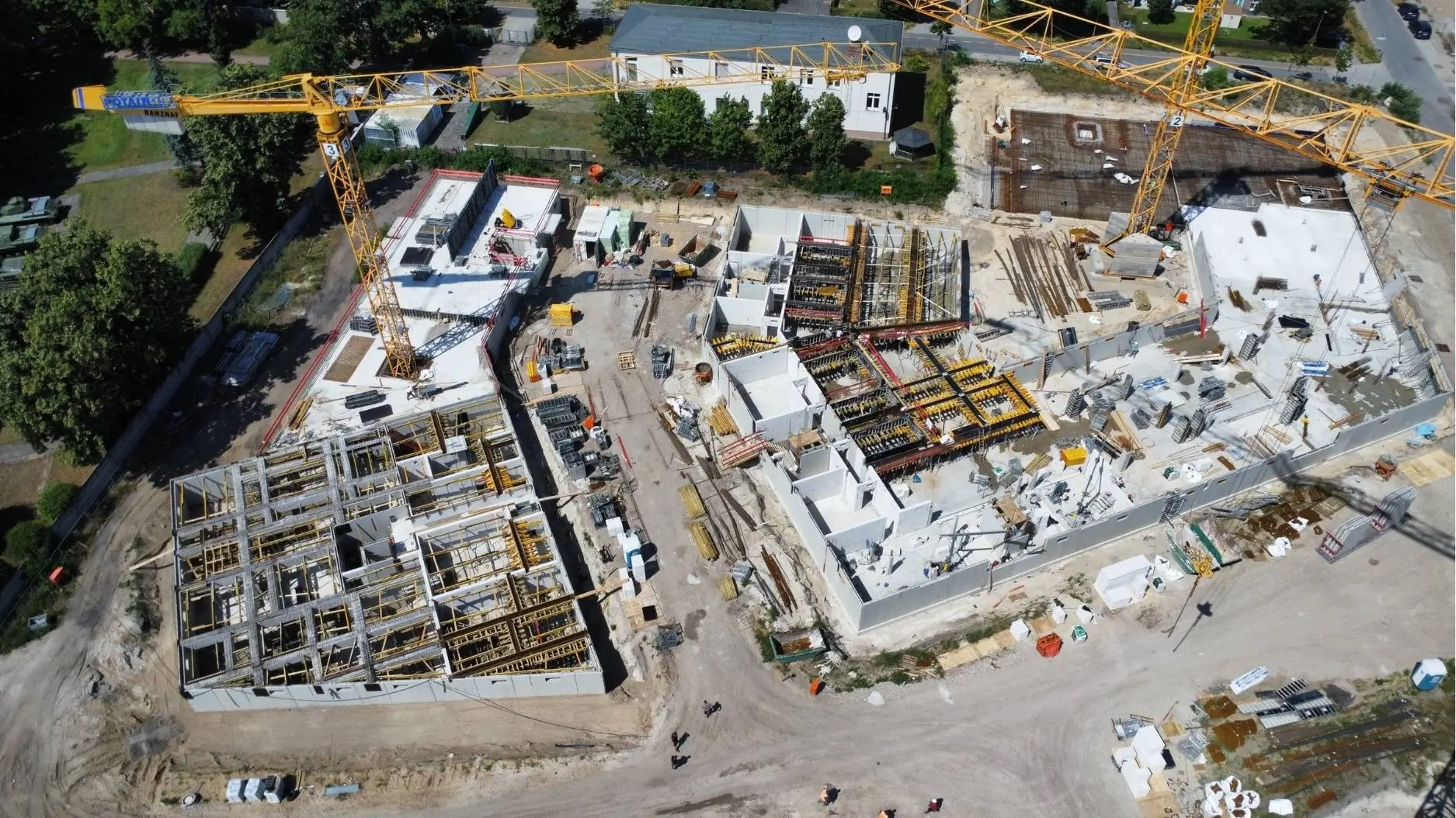 Luftaufnahme der Baustelle im Juli 2026