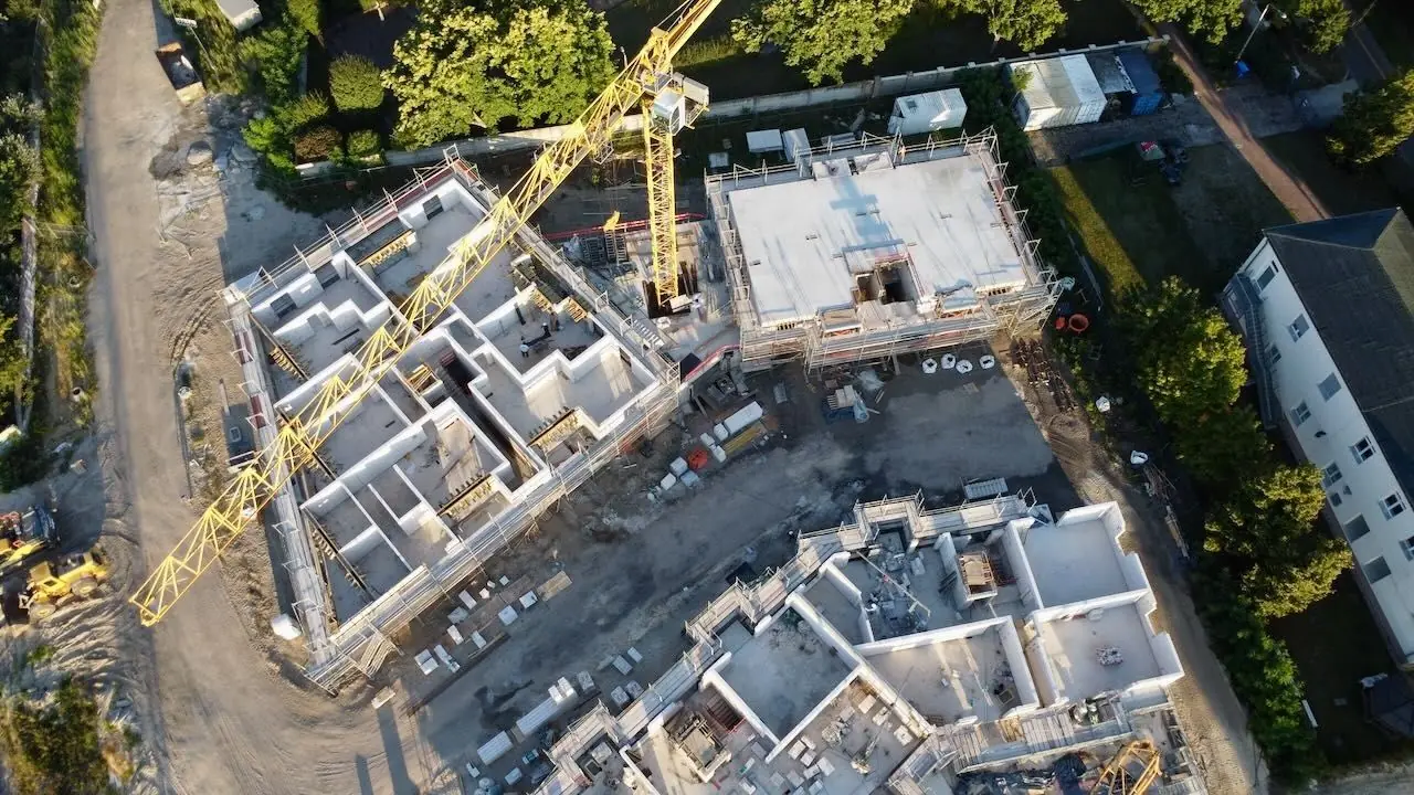 Luftaufnahme der Baustelle im August 2026