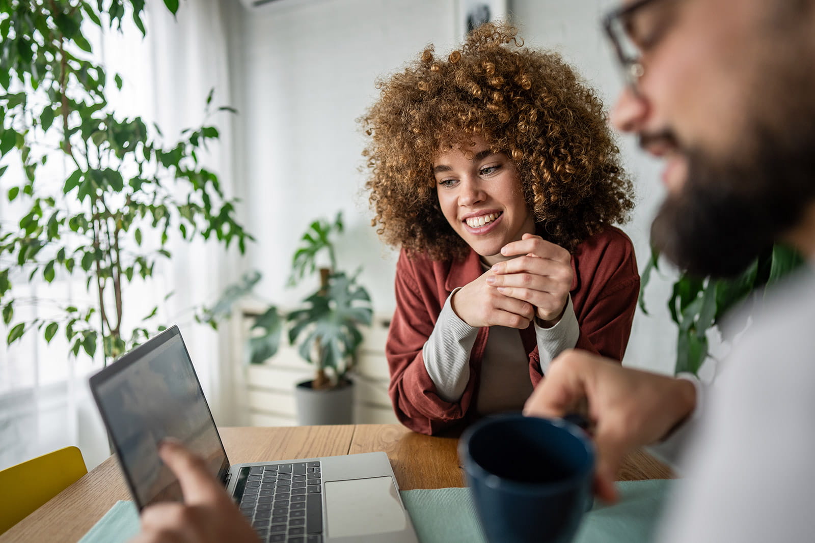 Person researching customer reviews online