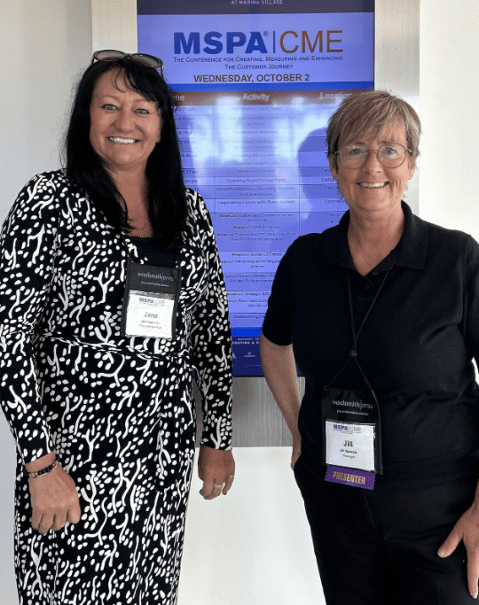 Jill Spencer at MSPA CIME with a colleague