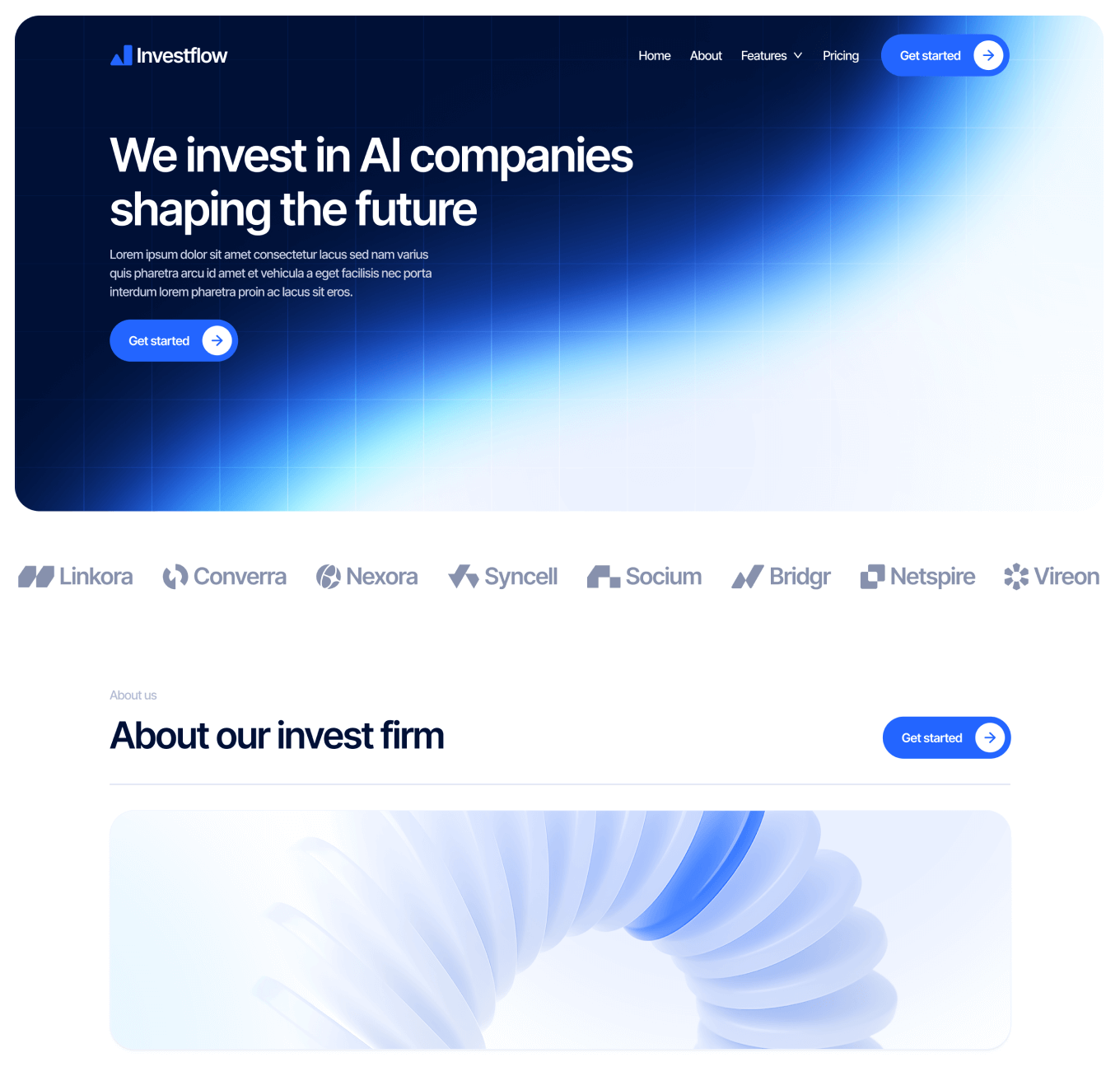 Investflow - Home V1 Page - Investment Firm Webflow Template