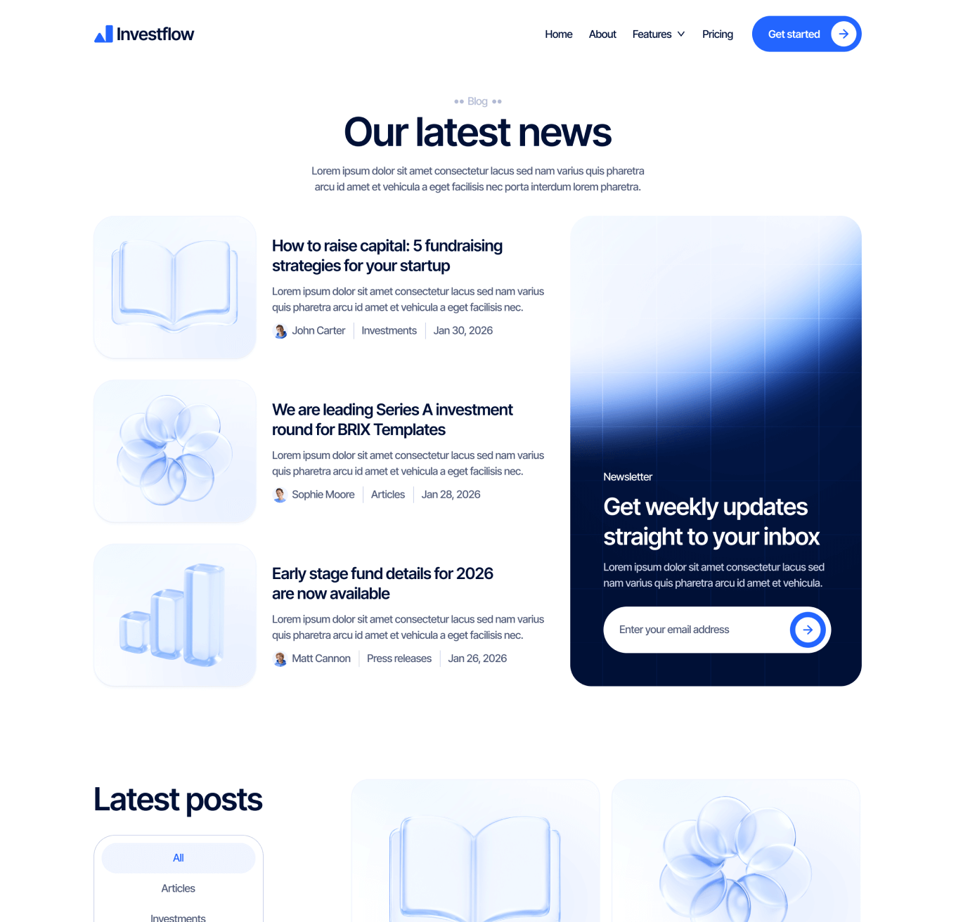 Investflow - Blog V3 Page - Investment Firm Webflow Template