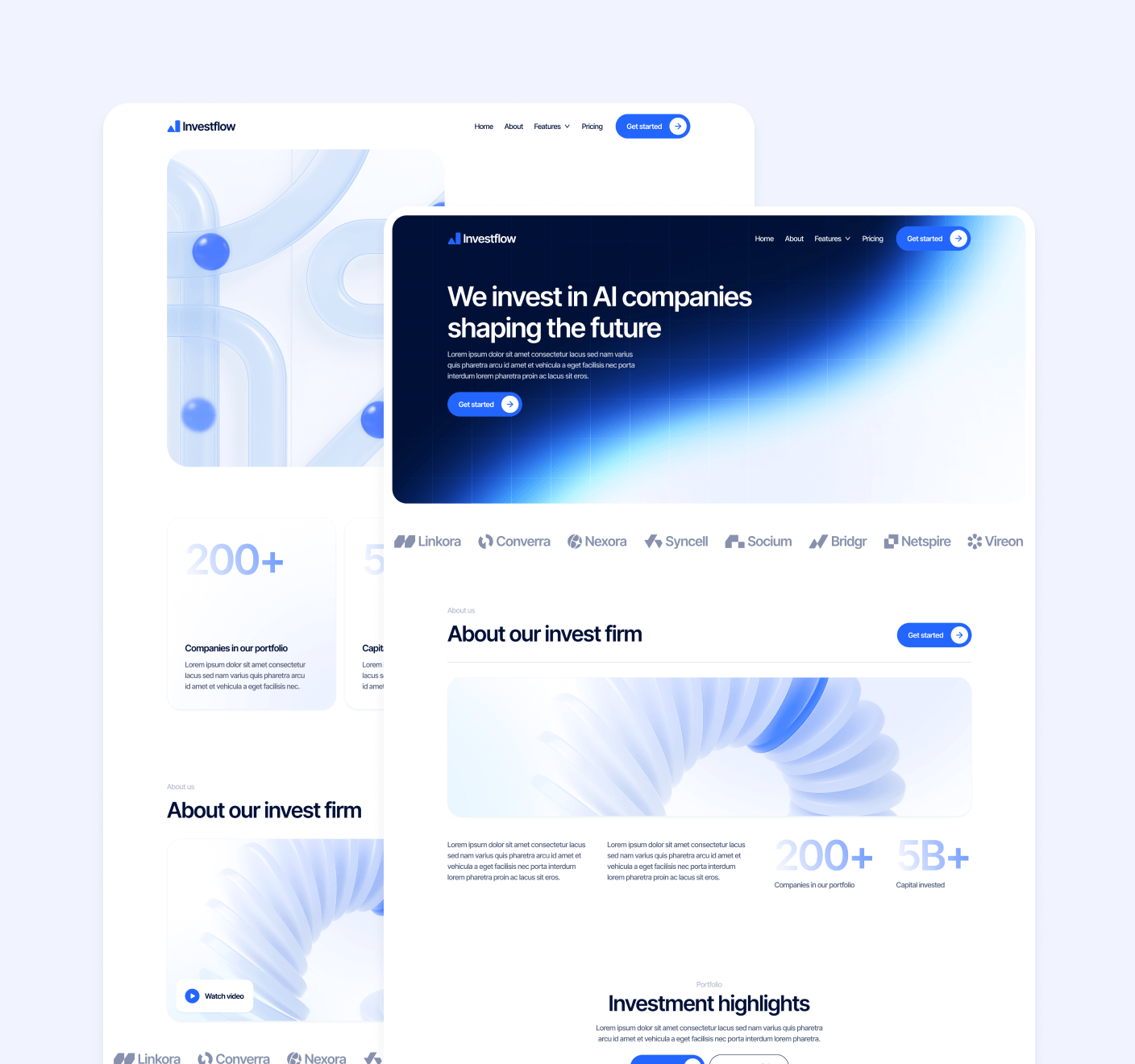 Investflow - 22+ Pages Included - Investment Firm Webflow Template