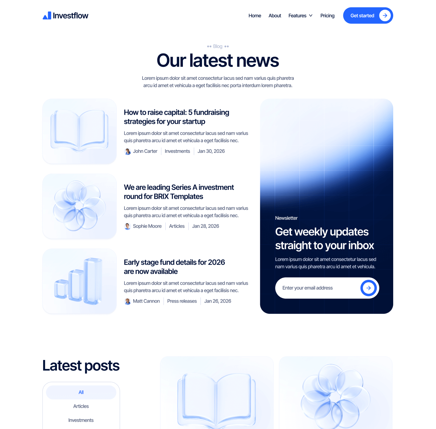 Investflow - Blog V3 Page - Investment Firm Webflow Template
