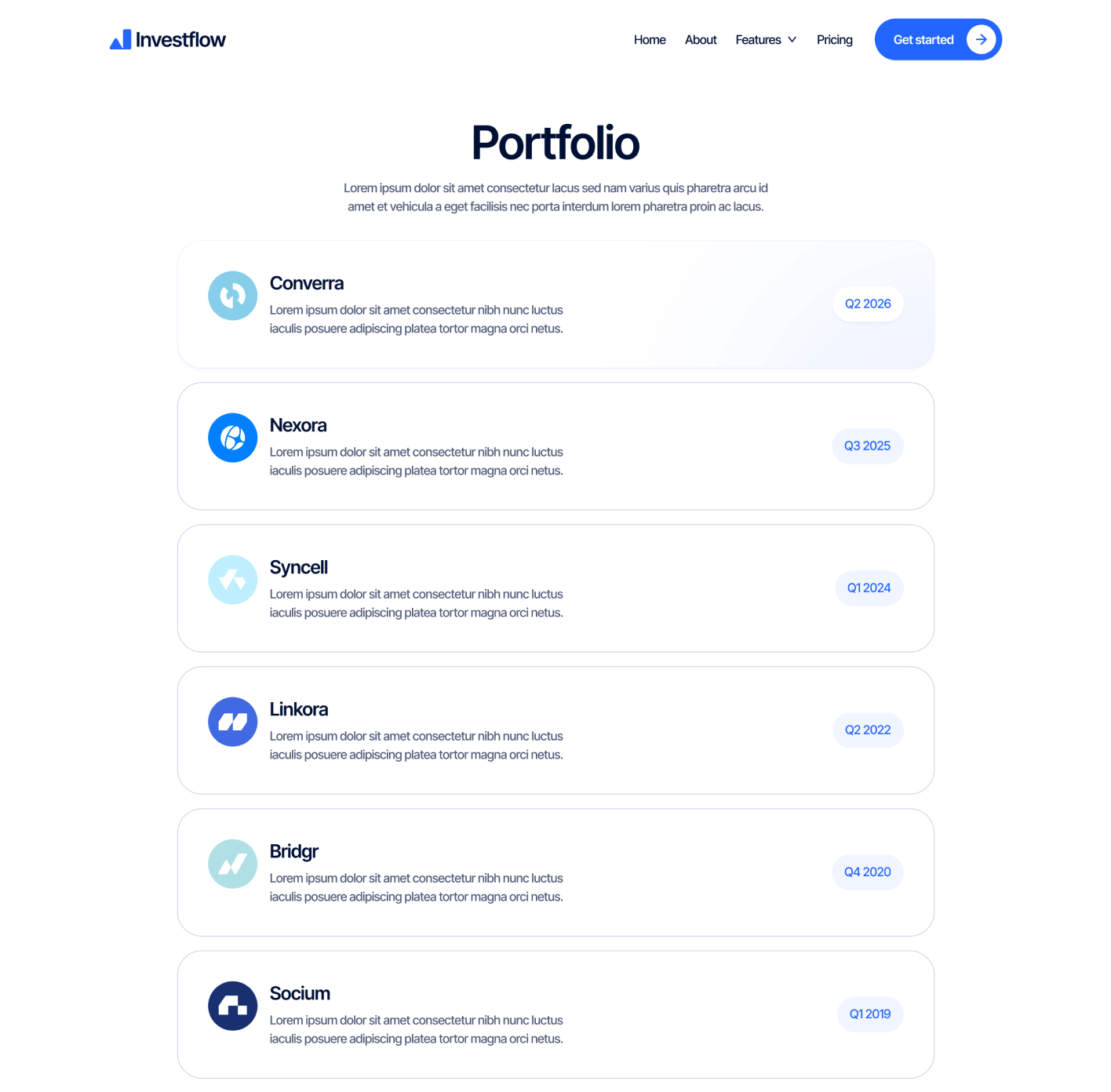 Investflow - Portfolio V3 Page - Investment Firm Webflow Template
