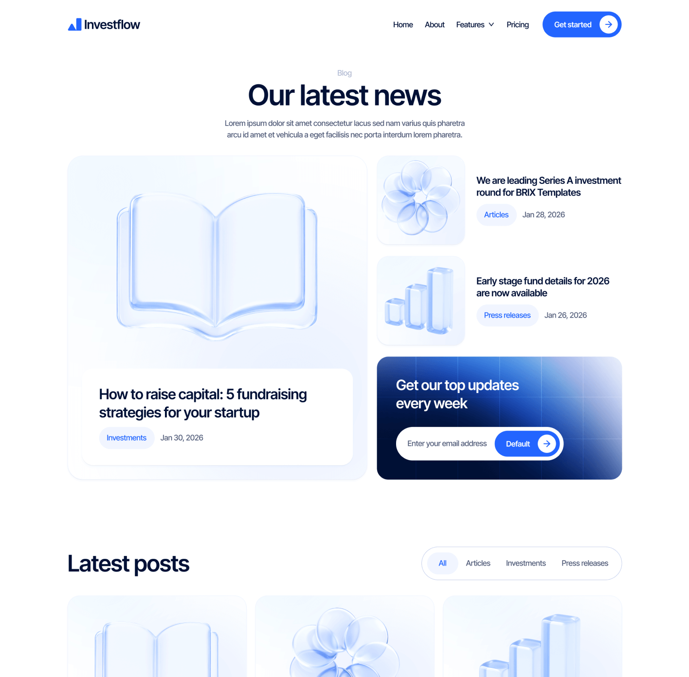 Investflow - Blog V1 Page - Investment Firm Webflow Template