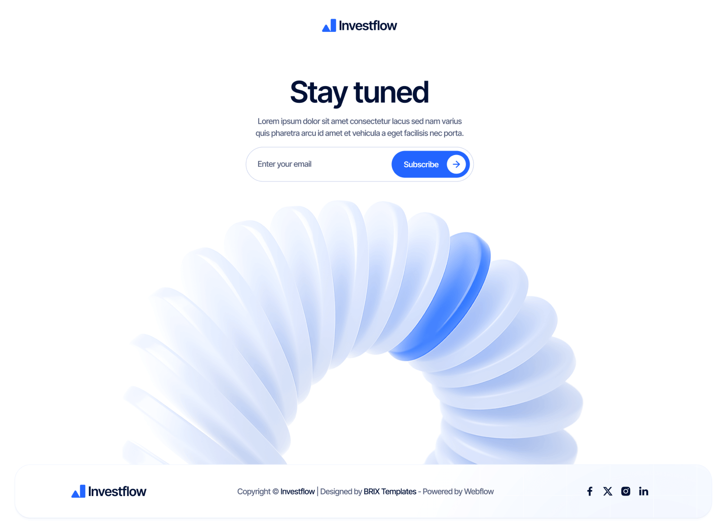 Investflow - Coming Soon Page - Investing Firm Webflow Template
