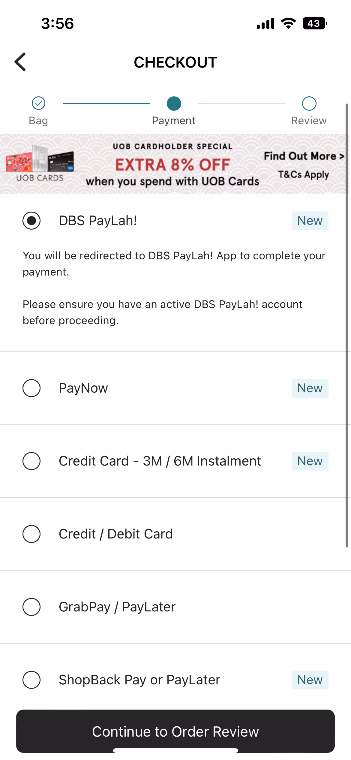 ZALORA Singapore's newly introduced PayLah! and PayNow payment methods: