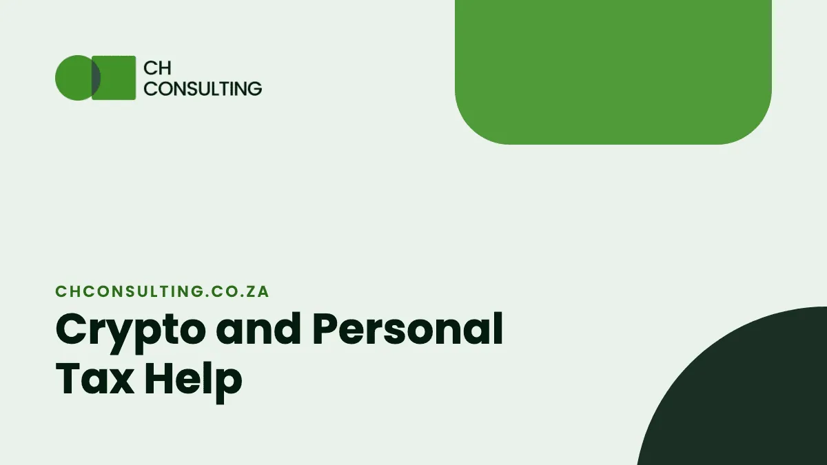 CH Consulting blog header reading Crypto and Personal Tax Help