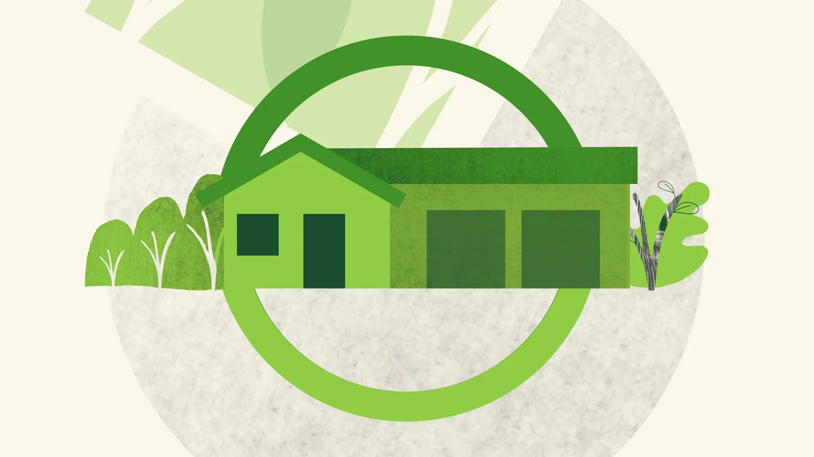 Illustration of a house inside a green circle