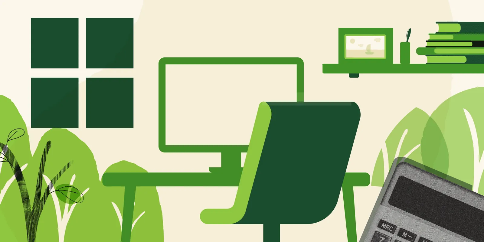 Illustration of a home office desk with a computer showing SARS eFiling