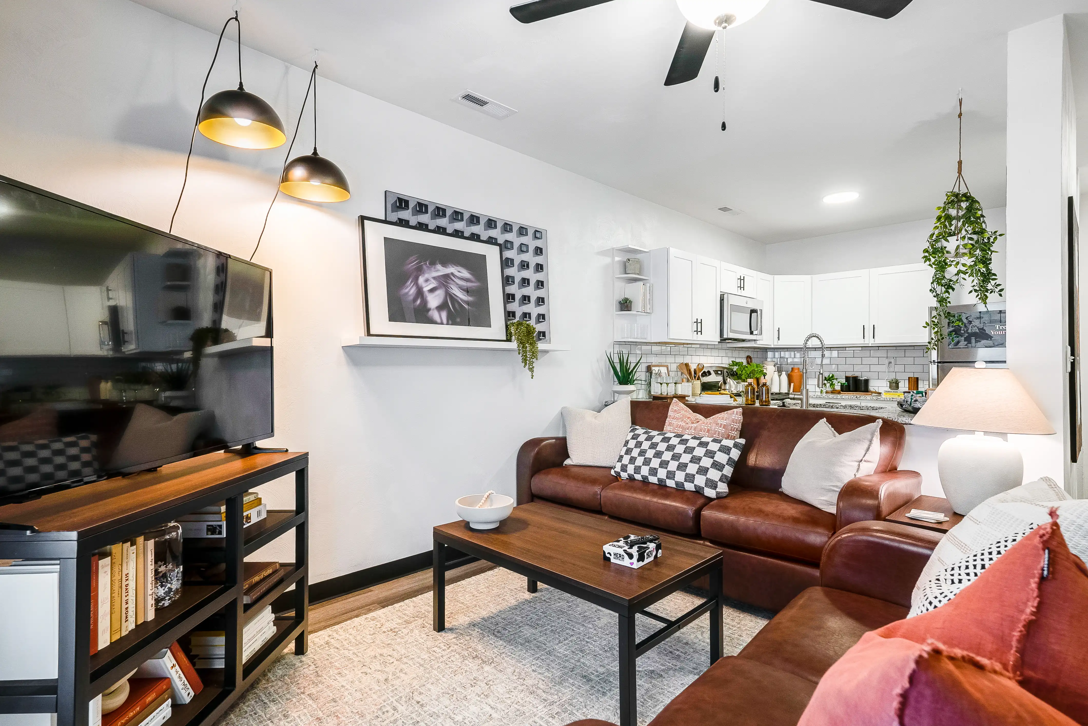 D1 living room with sofa and coffee table at The Hills Southview