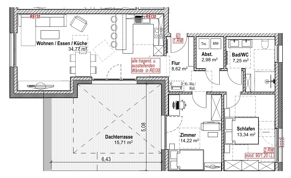 Grundriss Haus 9 · Wohnung 8 – Staffelgeschoss