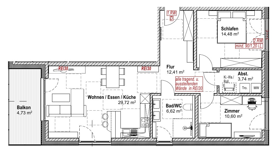 Grundriss Haus 9 · Wohnung 6 – 1. Obergeschoss