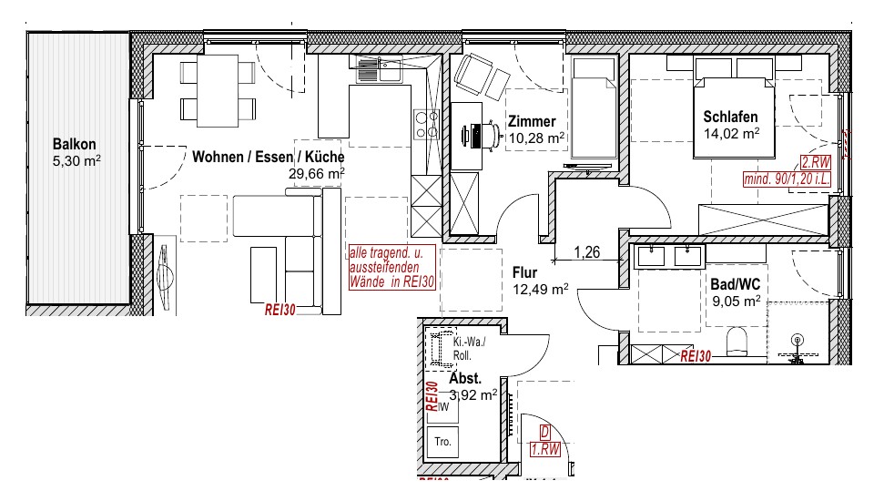 Grundriss Haus 9 · Wohnung 4 – 1. Obergeschoss