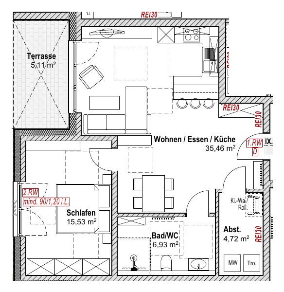 Grundriss Haus 9 · Wohnung 2 – Erdgeschoss