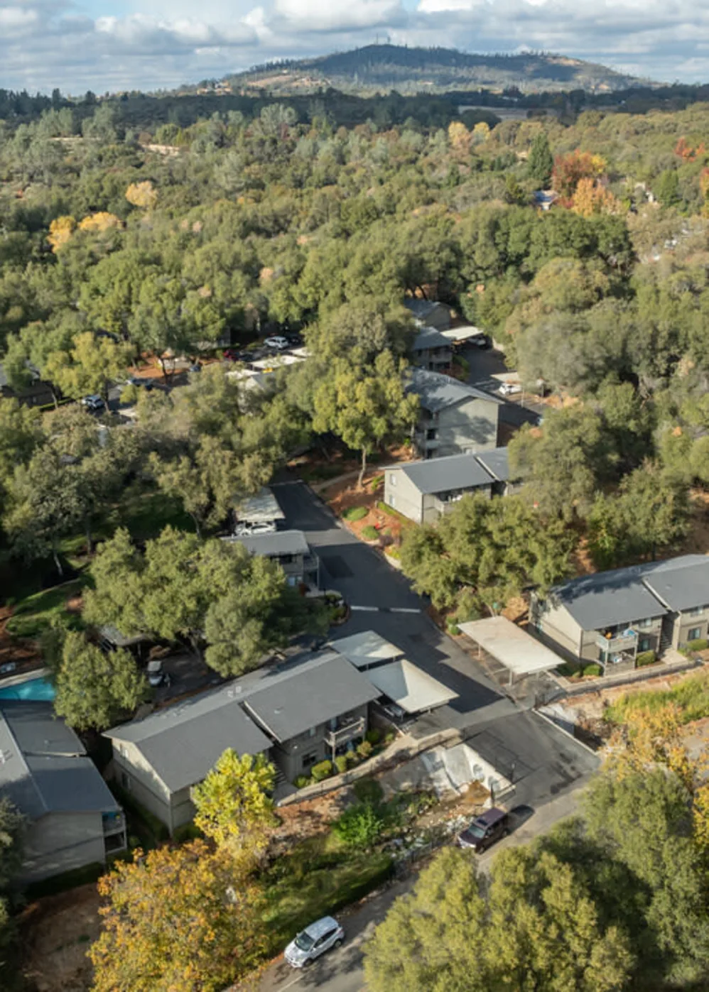 Arial view of apartment community