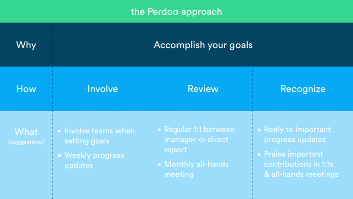 Perdoo's CFR alternative - Involve, Review, Recognize