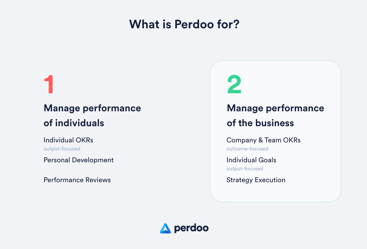 Perdoo helps manage the performance of businesses.