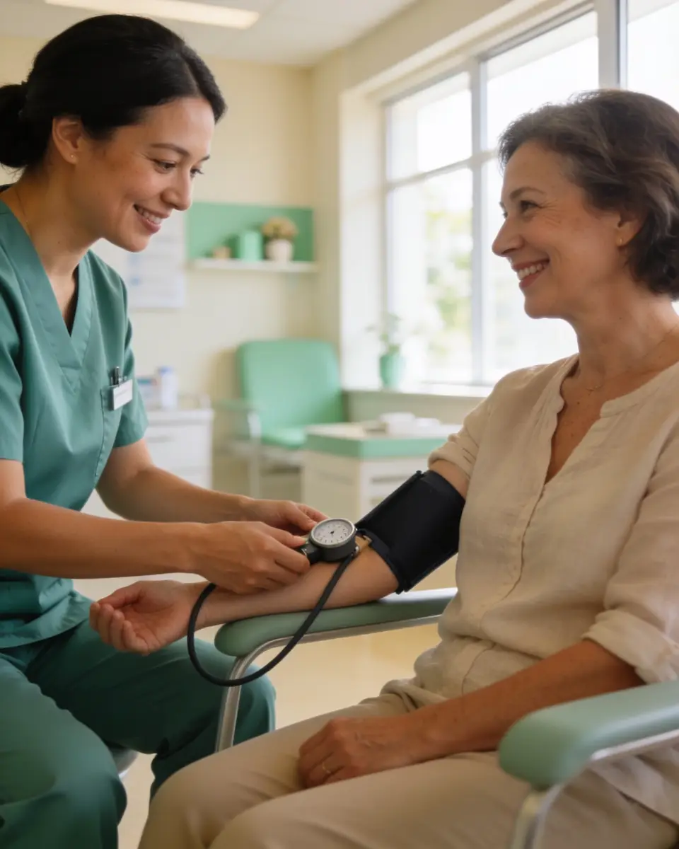 Doctor reviewing checkup results with a patient