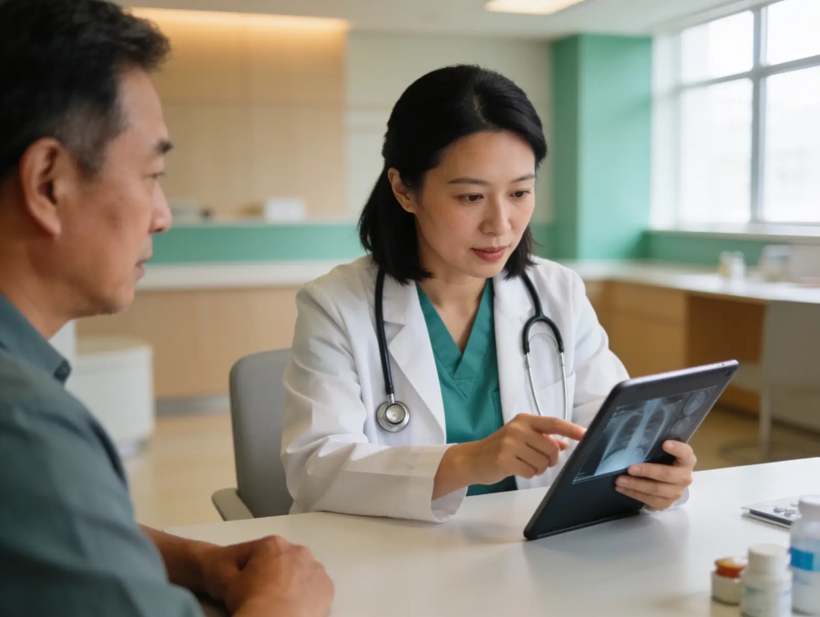 Doctor reviewing a care summary with a patient