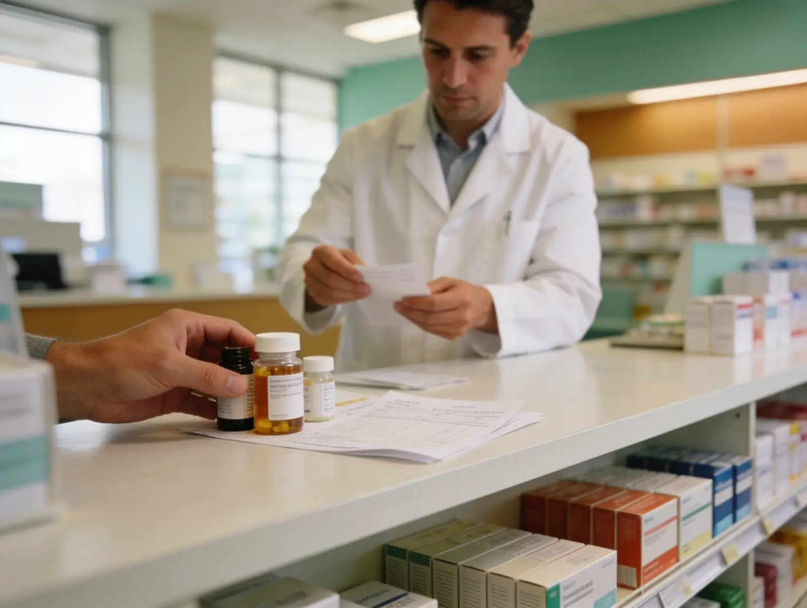 Pharmacist preparing a prescription