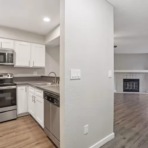 Kitchen with living room