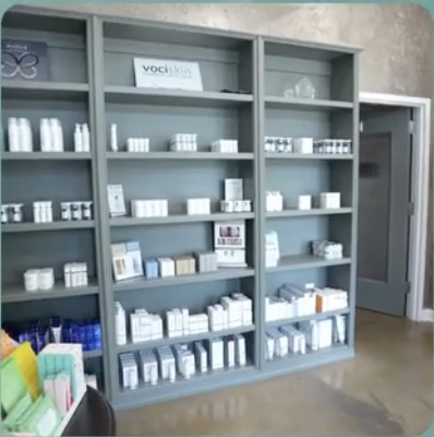 Voci MedSpa retail shelves