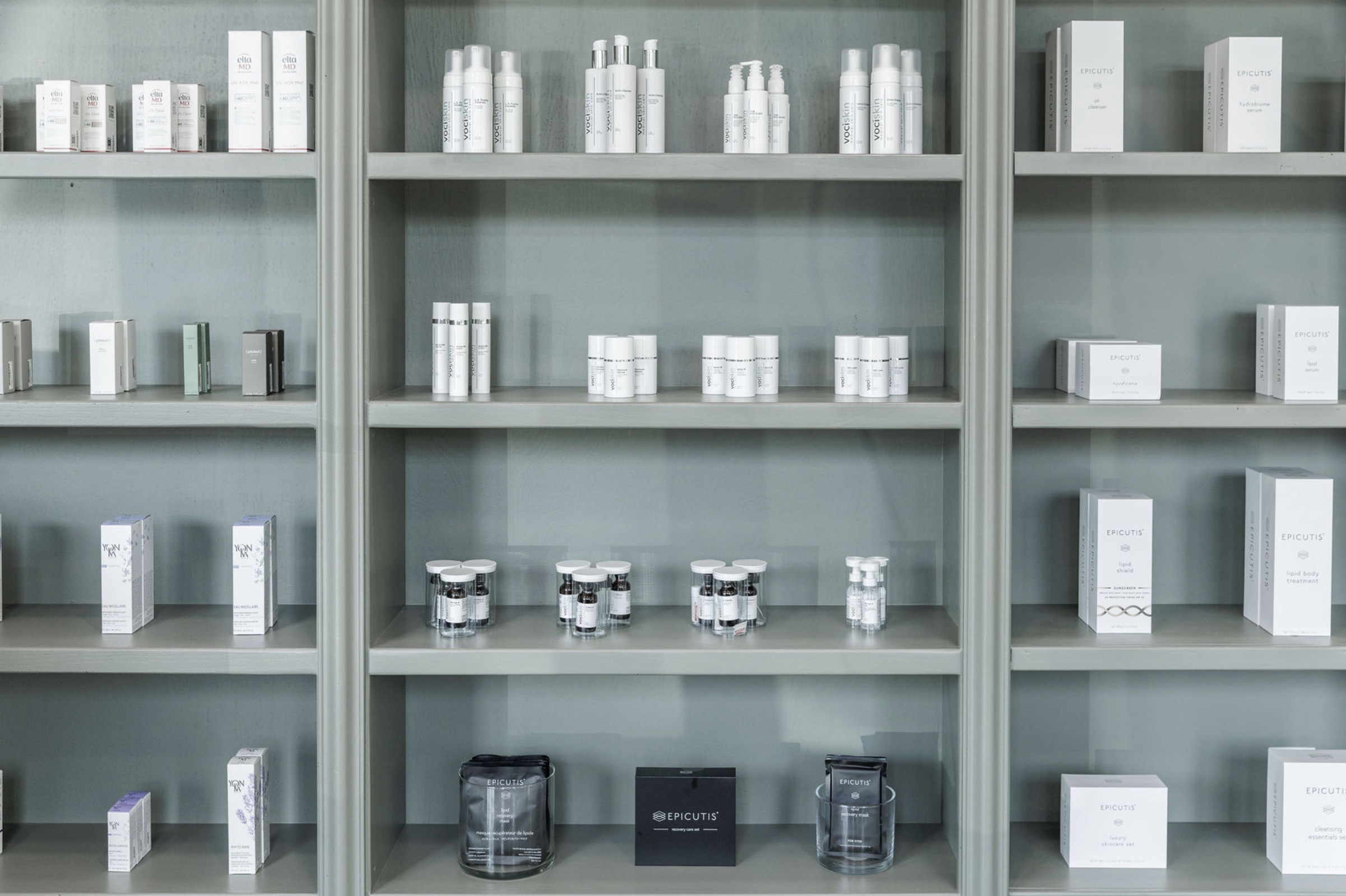 VociSkin products on the Voci MedSpa retail shelves