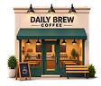 An illustration of a traditional coffee shop