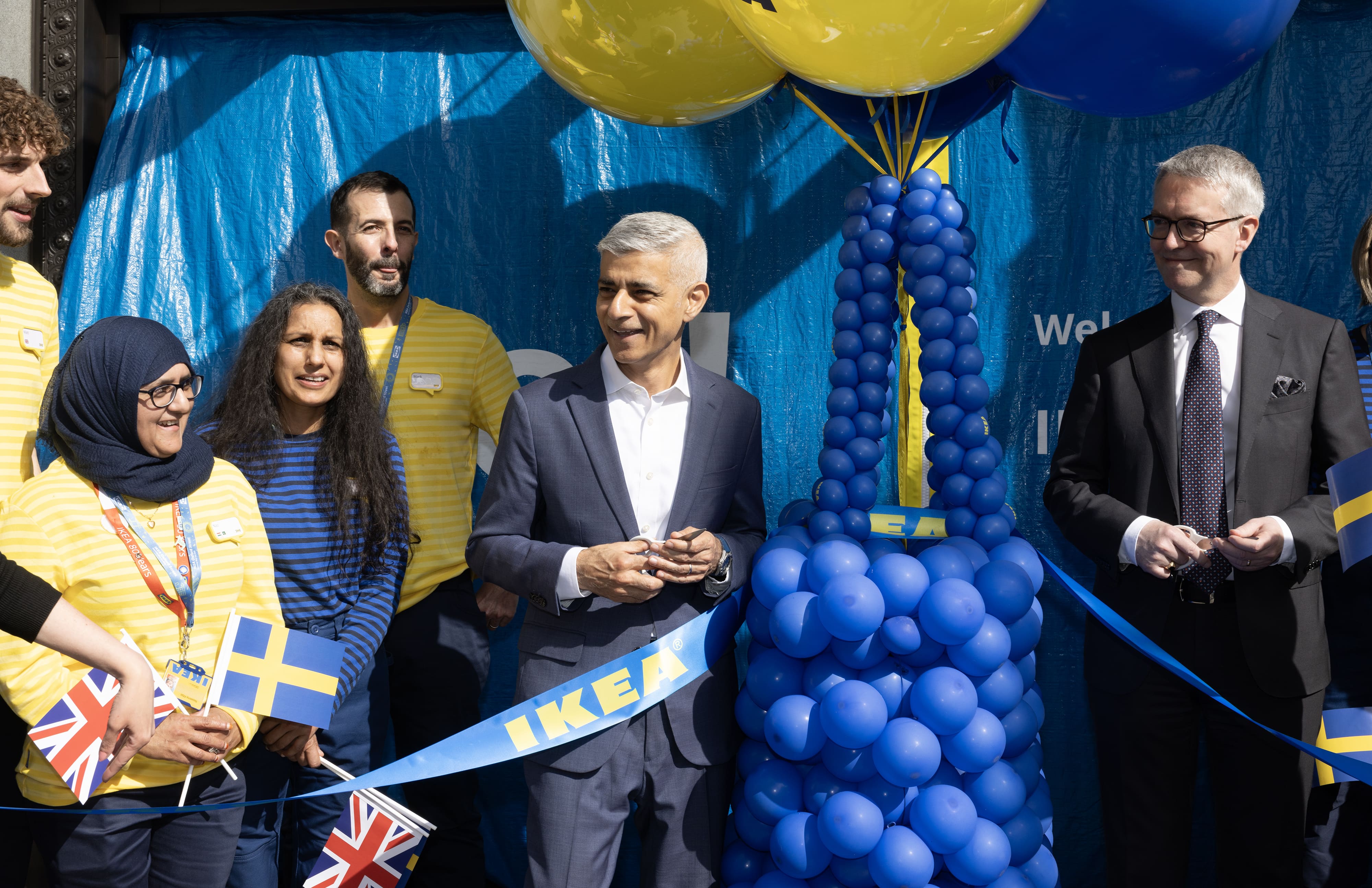 Sadiq Kahn pictured opening the new IKEA Oxford Street Store London