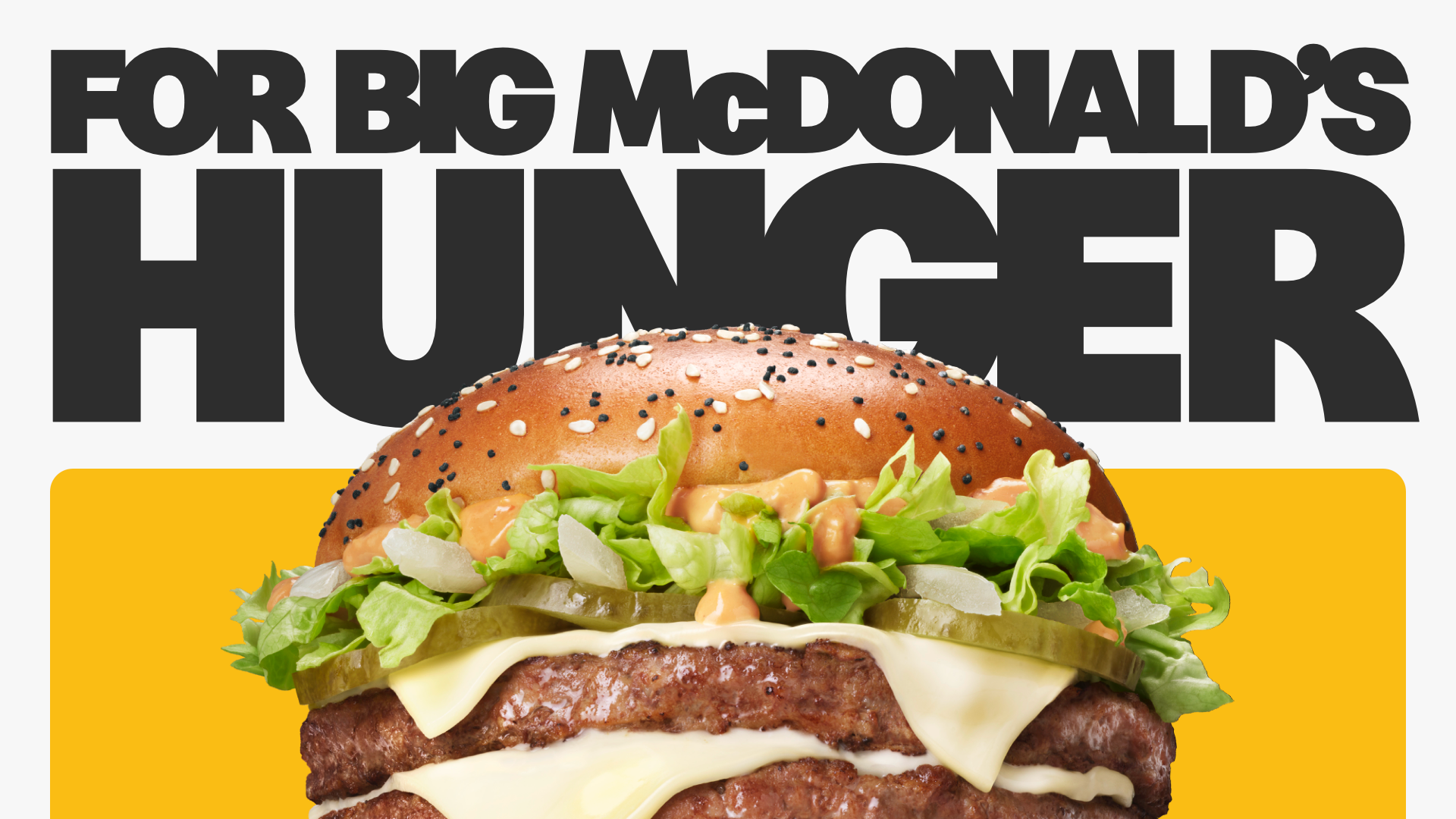 A close up of the OOH billboard for McDonald's Big Arch Hunger
