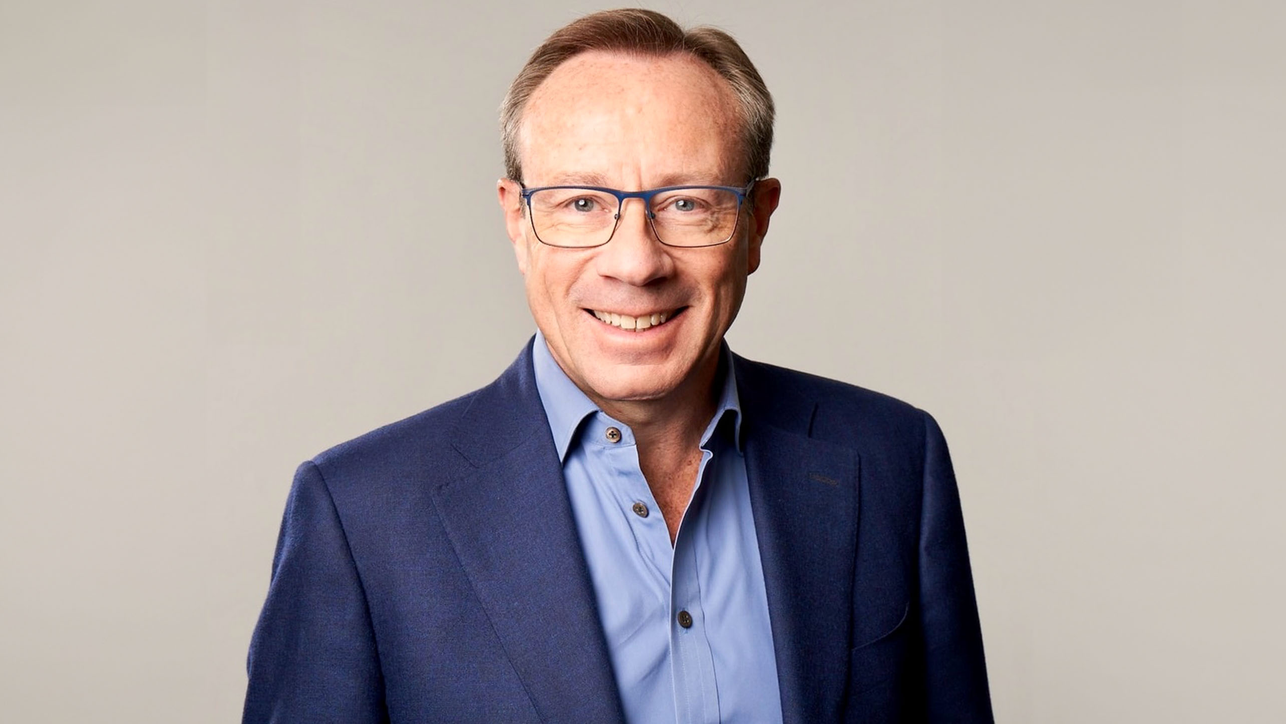 Philip Jansen joined as WPP’s chair smiles for a portrait photo