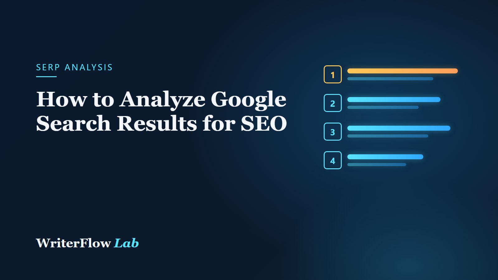 WriterFlowLab banner: How to Analyze Google Search Results for SEO