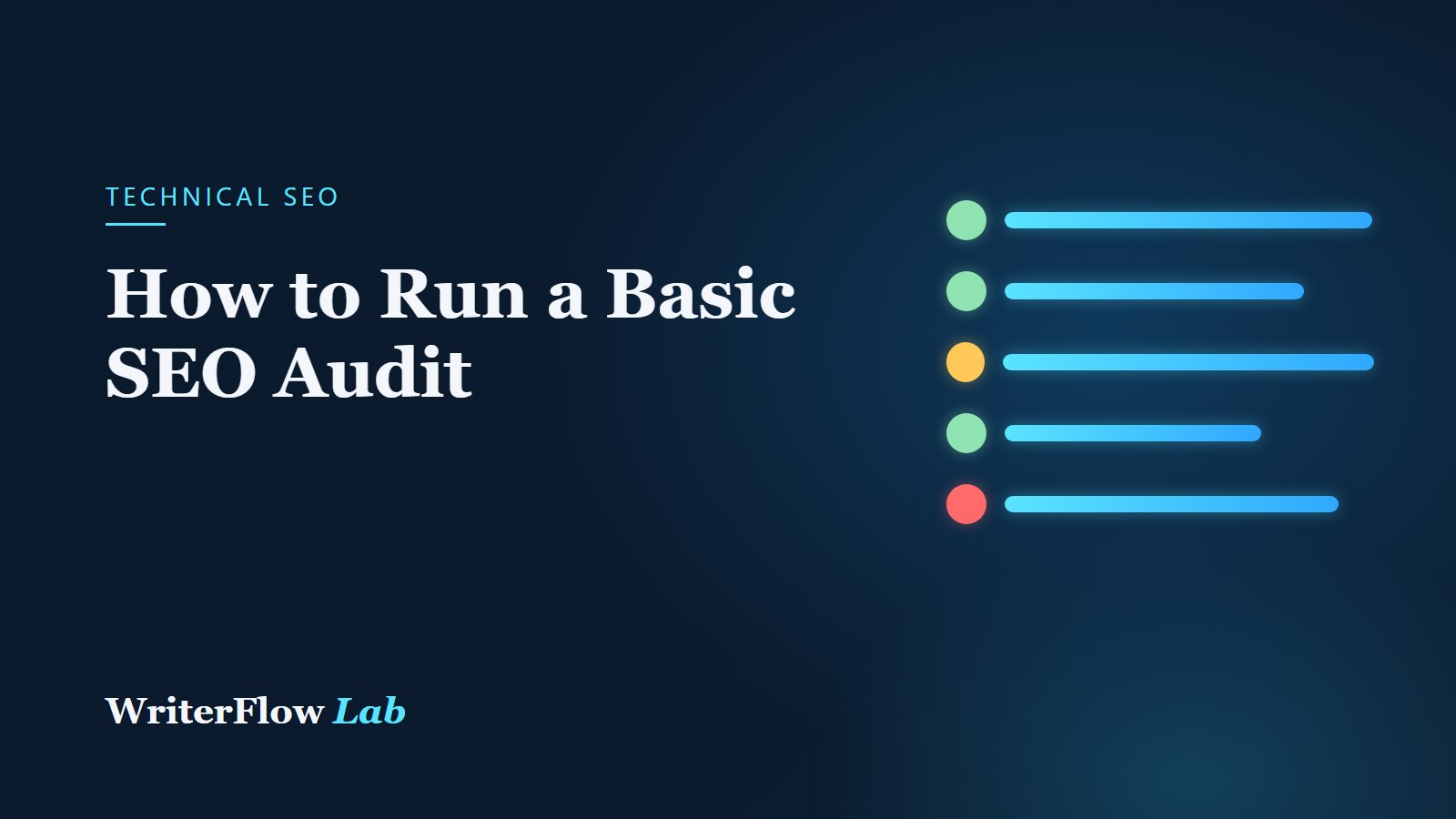 WriterFlowLab banner: How to Run a Basic SEO Audit