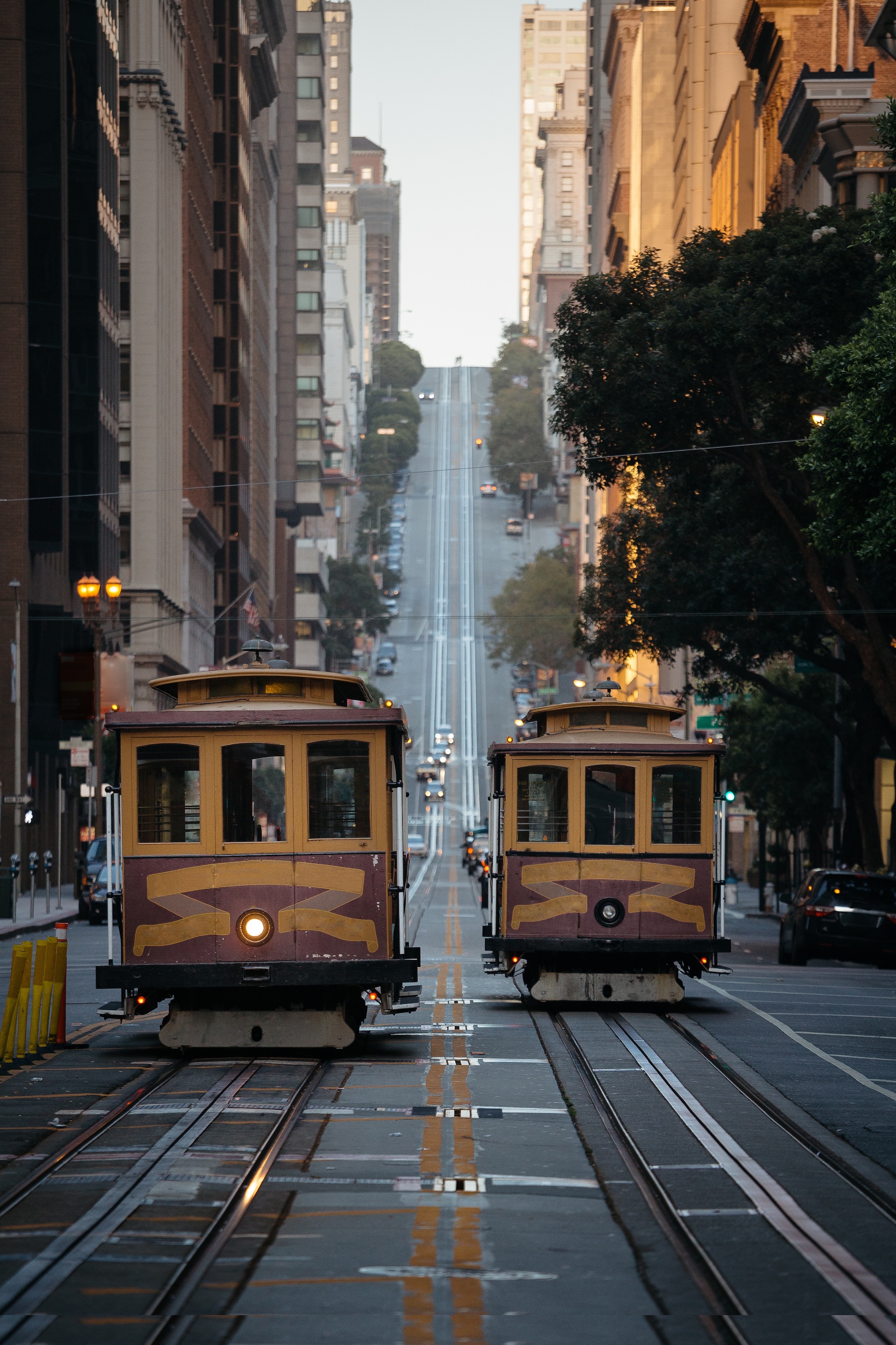 Cable cars in San Francisco, CA