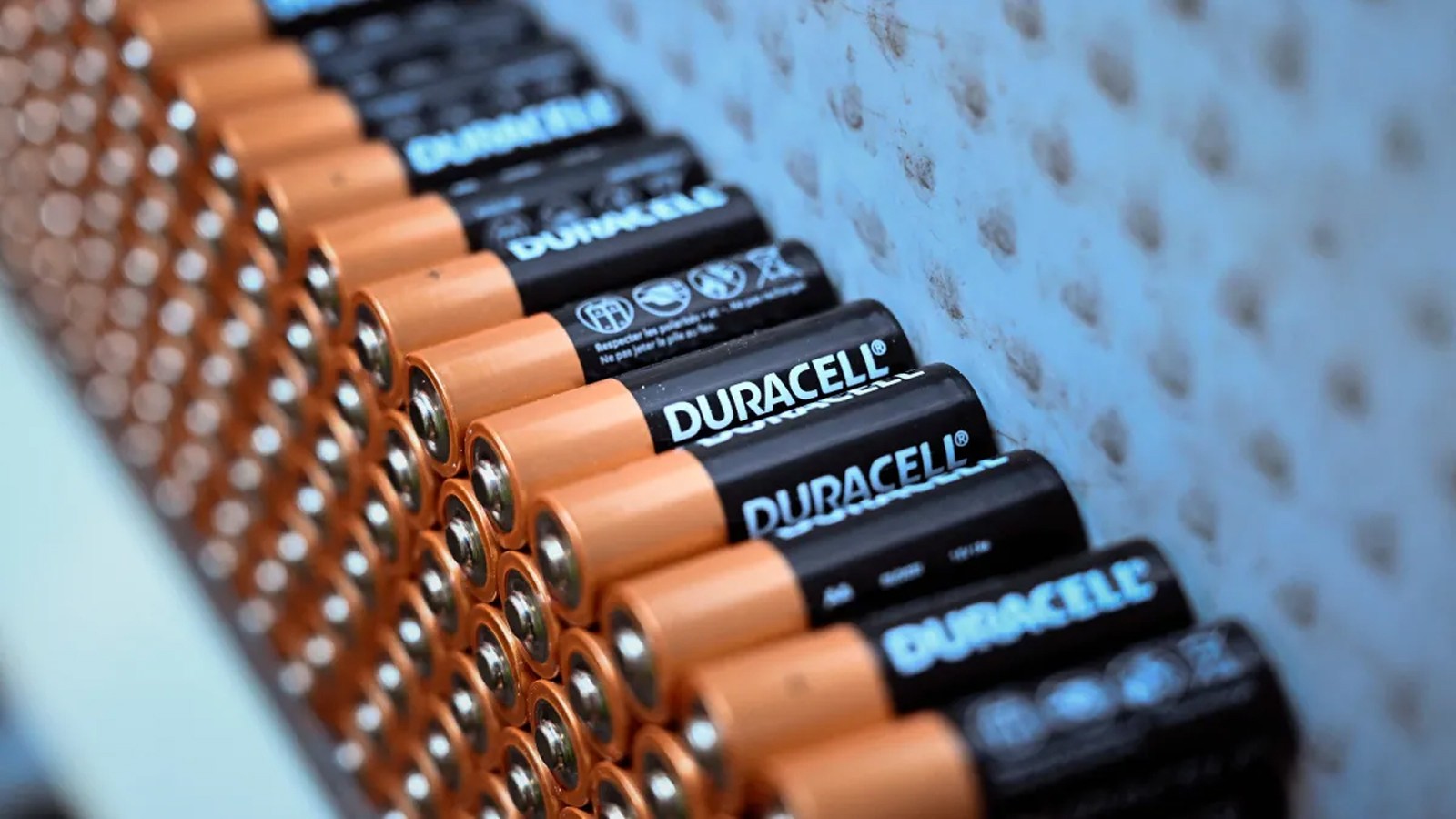 Copper and black Duracell batteries