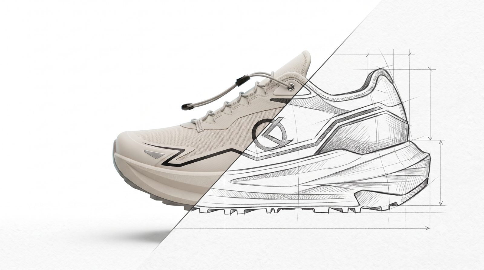 Footwear concept sketch and prototype