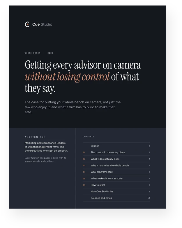 Cover of the Cue Studio white paper
