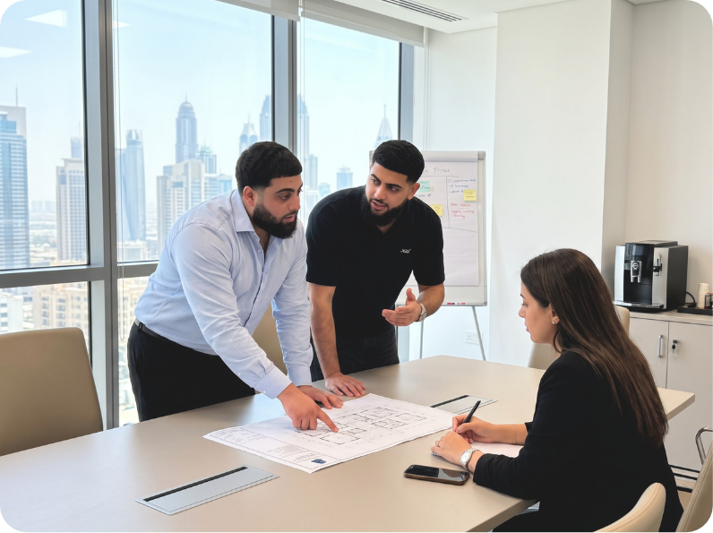 Advisor going over documents with a client
