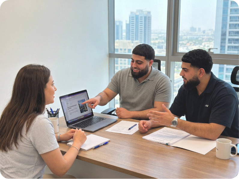 Team meeting around a conference table